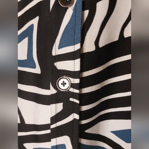 Linda Allard Ellen Tracy Bold Print Shirt/Jacket Size 10 Petite - Picture 5 of 6